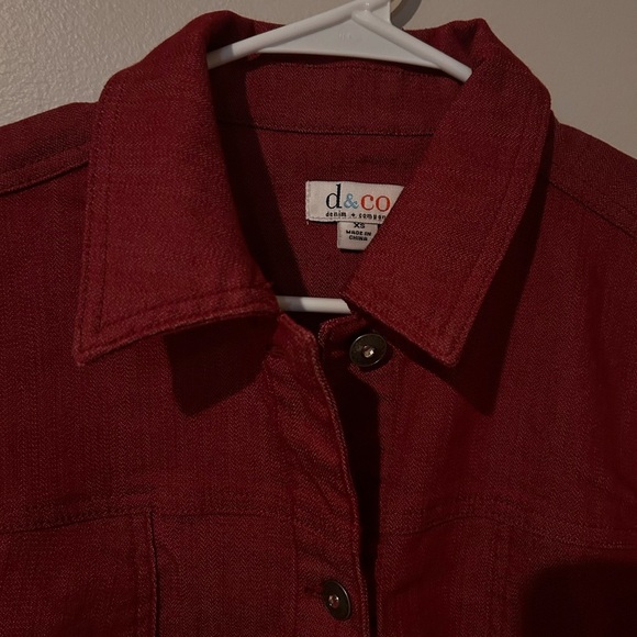 Y2K Denim & Co Red Denim Button Jacket - Picture 3 of 4